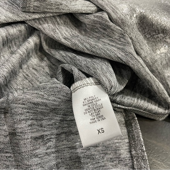 NWT LAmade Heathered Shiny Midi Dress Silver Gray Racerback Side Slits Size XS - Picture 7 of 8